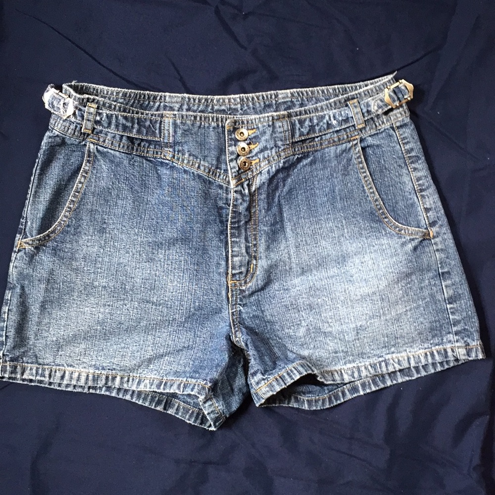 Dark Faded Denim Shorts